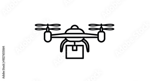 Delivery drone carrying package for modern logistics