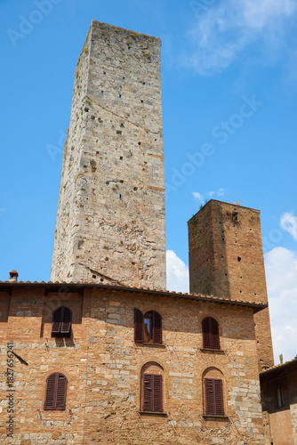 View of the streets of San Gimignano in Tuscany, Italy.