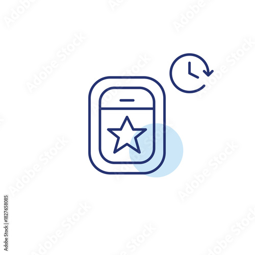 Airplane window and clock. Travel destination. Pixel perfect, editable stroke vector icon