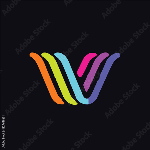 Colorful triple v shape design