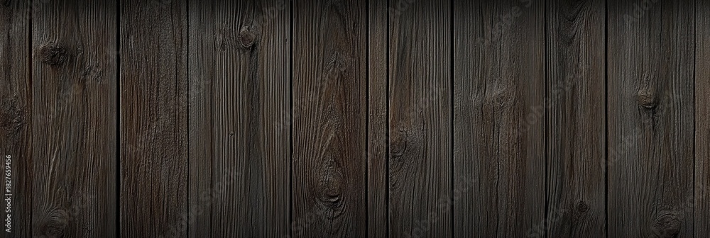 Fototapeta premium Beautiful Rustic Dark Wood Plank Texture with Vertical Grain for Vintage Background Designs