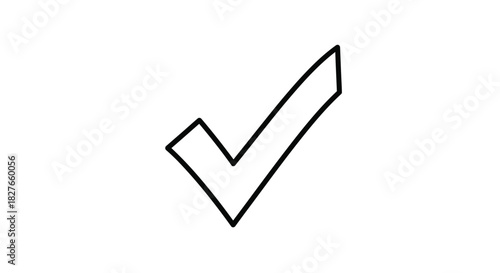 Hand-drawn checkmark outline for approval and completion