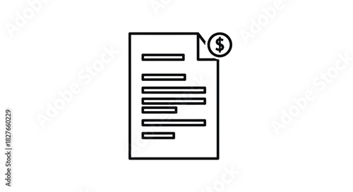 Financial document icon with dollar sign