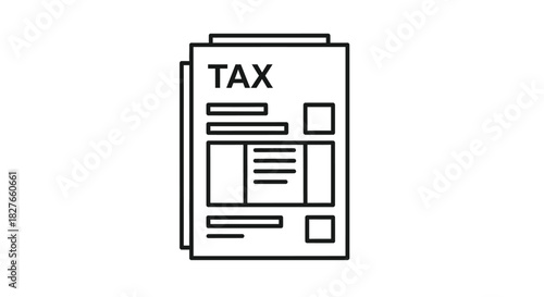 Tax document icon for accounting forms and income returns