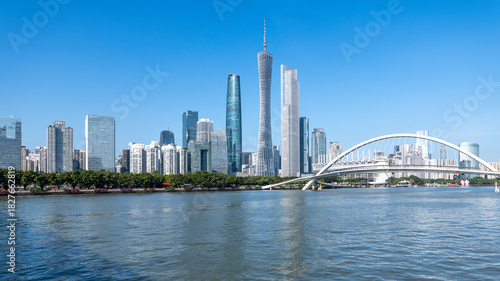 Architectural Scenery of Guangzhou City Skyline in China