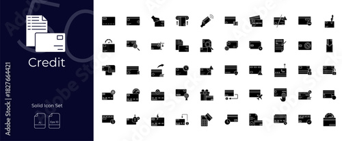 Credit Solid Editable Icons set