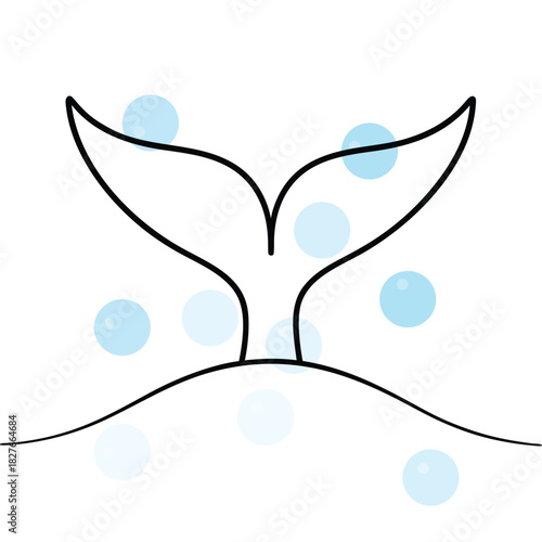 Simple Whale Tail Illustration