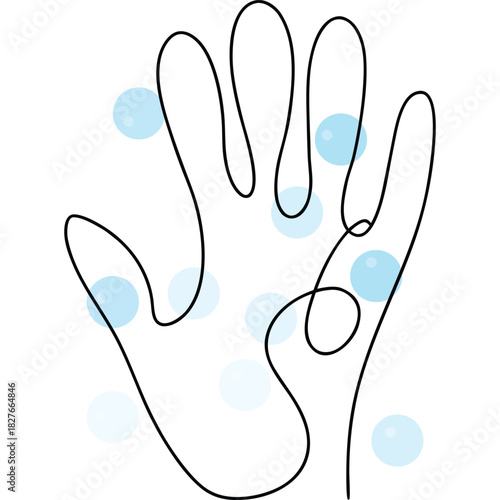 Clean hand design with water drops