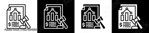 Market Regulation Icon Set In Black And White Filled Style Collection