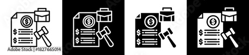 Business Compliance Icon Set In Black And White Filled Style Collection