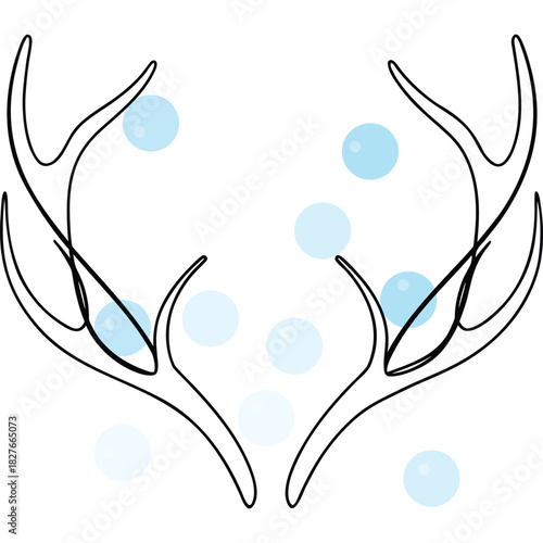 Deer antlers line art design
