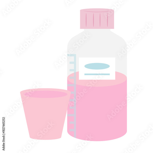 子供用のシロップ剤のシンプルなイラスト素材