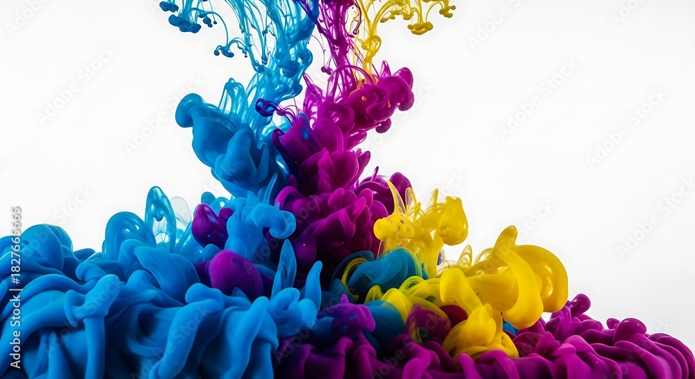 Obraz premium Colorful Ink Cloud Explosion - A Vibrant Abstract Art Creation.