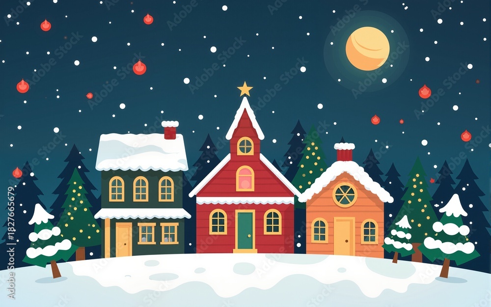 Fototapeta premium Christmas and New Year Cards Collection. Vector illustrations for greeting card, party invitation card, website banner, social media banner, marketing material. High quality