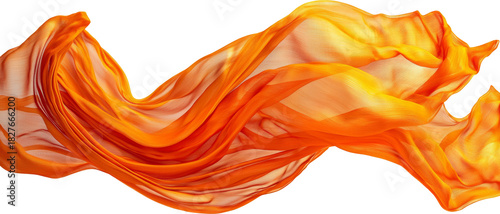 orange fabric cloth waving 