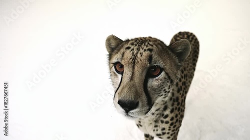 Close-up of a Cheetahs Head with Intense Gaze.