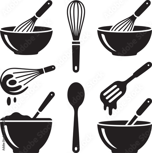 Baking tools vector seamless pattern background for culinary arts needs