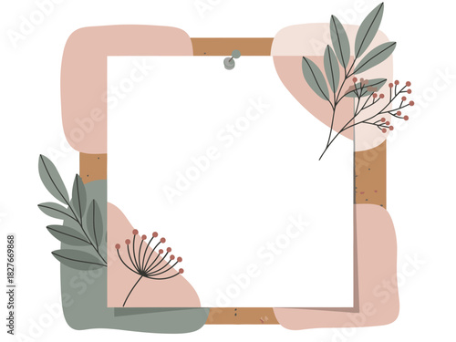stylish minimalist design featuring a blank page framed by foliage and corkboard -Dream Big Dreams- text adds an inspirational touch Perfect for creative projects and branding