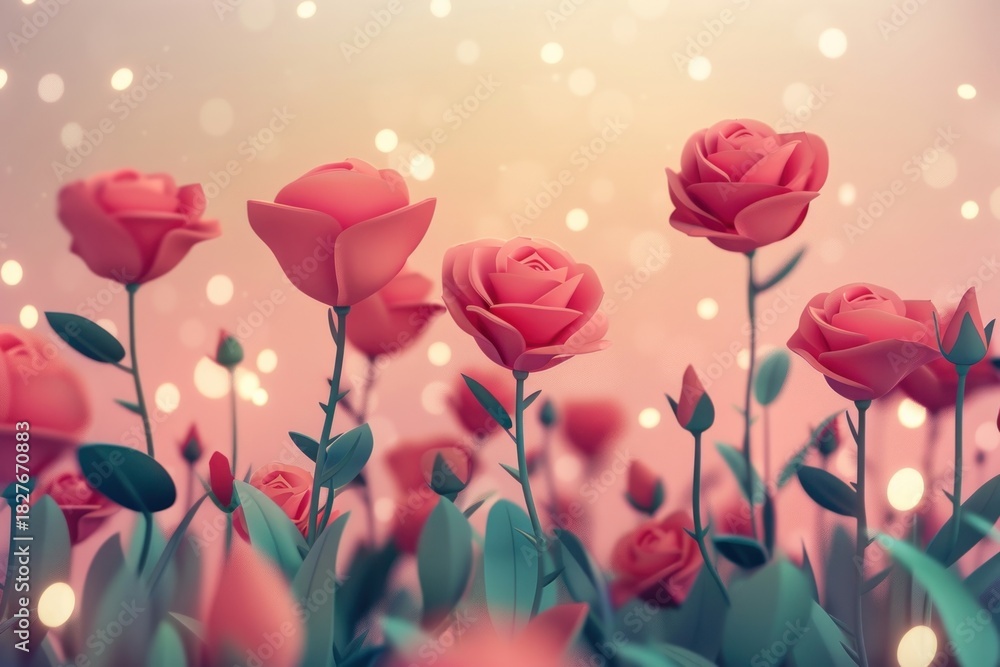 Obraz premium Cute rose background flower petal plant.