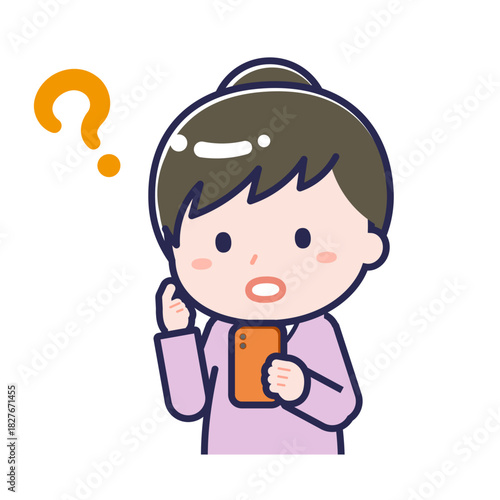 スマートフォンを使う「私服の大人」の女性