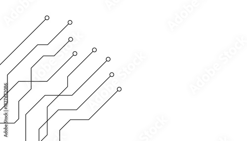 Abstract futuristic circuit board Illustration, Circuit board with various technology elements. Circuit board pattern for technology background. Vector illustration