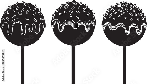 Stylized cake pops illustration vector dessert treat and delicious design