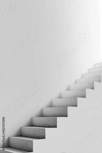Wallpaper Mural Minimalist staircase leading upwards against a clean white wall, showcasing modern architectural design and inviting atmosphere for creative spaces and inspiration Torontodigital.ca