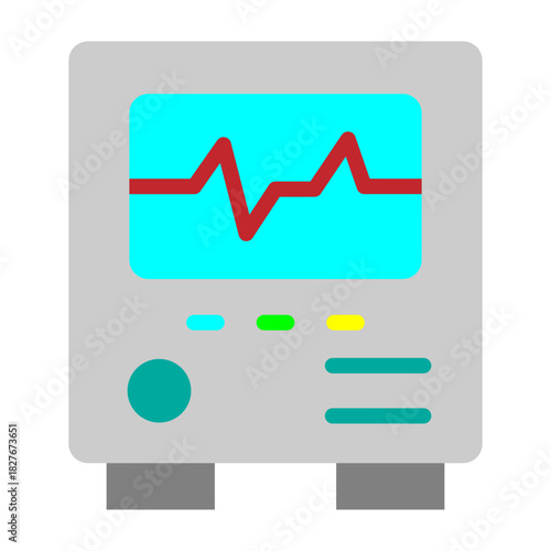 Heartbeat Monitor Vector Flat Icon Design