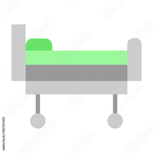 Hospital Bed Vector Flat Icon Design