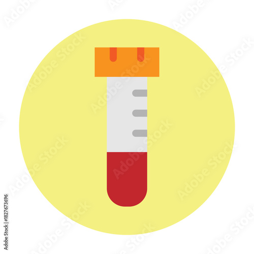 Medical Test Tube Vector Flat Icon Design