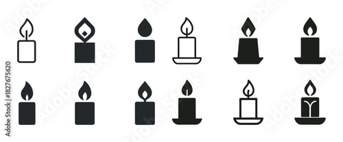Variety of candle silhouettes in different shapes and designs