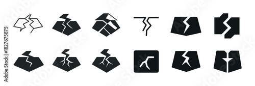 Abstract crack icons collection