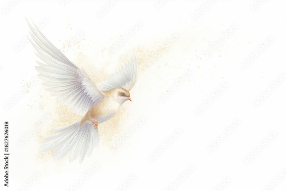 Fototapeta premium White bird flying animal wildlife outdoors.