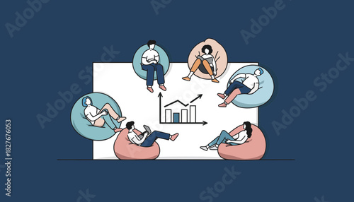 Business Presentation Team Collaboration and Growth Chart Analysis Strategy
