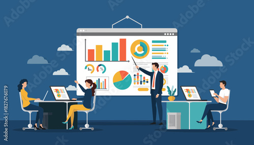 Business Presentation Data Analysis Insights and Team Collaboration