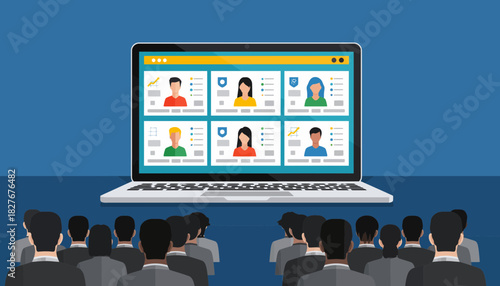 Business Presentation Connecting People Through Technology | Virtual Meeting & Online Collaboration