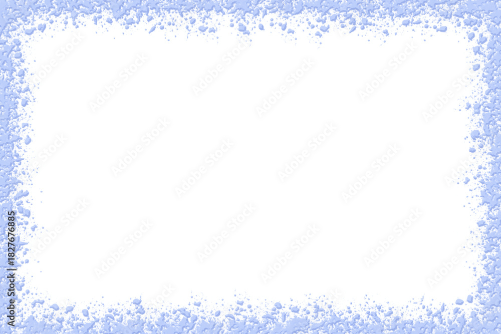 Fototapeta premium Blurred smooth pink emerald light frame in snowy frame