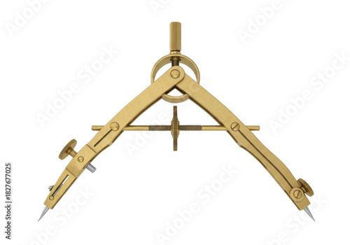 Konstfotografi Isolated antique brass proportional divider for technical drawing and drafting u
