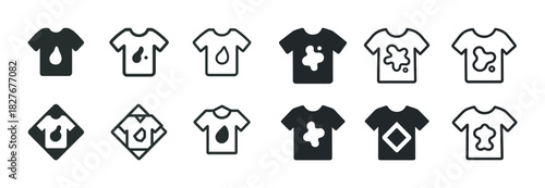 Laundry icons: stain symbols for washing instructions