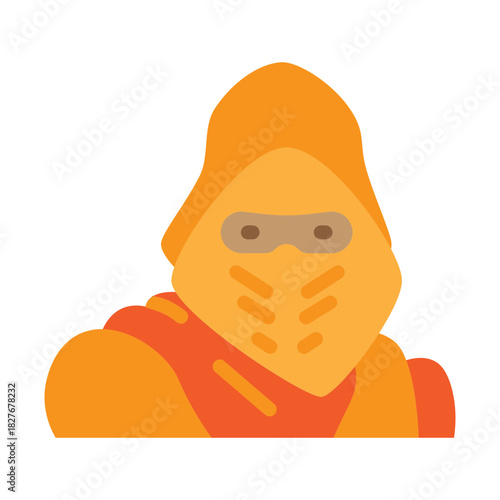 Ninja Hood Vector Flat Icon Design