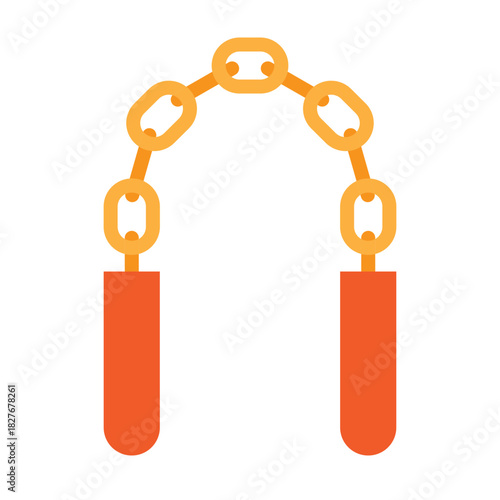 Nunchaku Vector Flat Icon Design