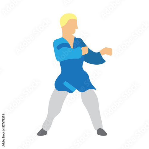 Martial Stance Vector Flat Icon Design