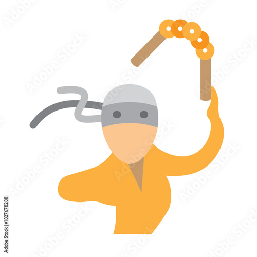 Ninja Training Vector Flat Icon Design