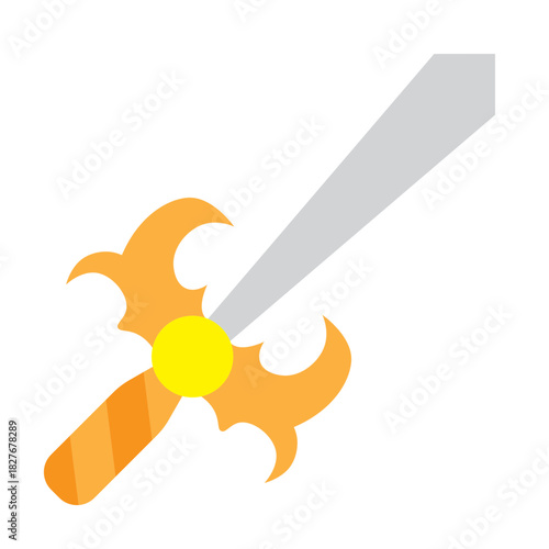 Sword Block Vector Flat Icon Design