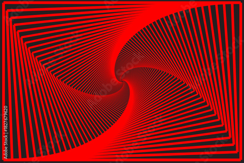 Red Spiral Optical Illusion Art