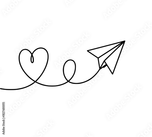 Send love with this charming paper airplane design, perfect for expressing affection online