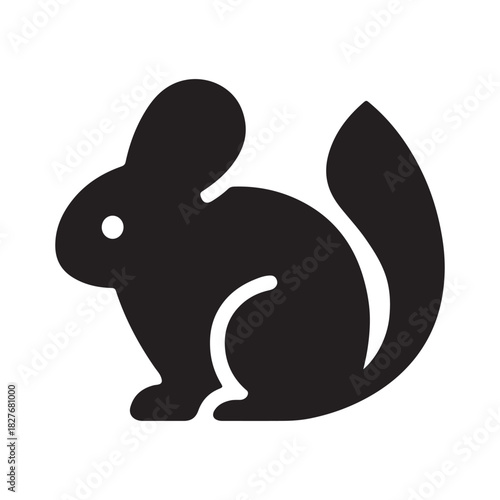 Cute Wildlife Flat Black Design.