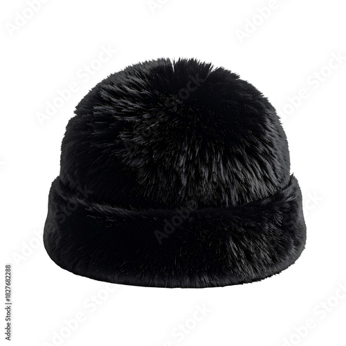 Black Fur Bucket Hat, Warm Winter Fashion Accessory