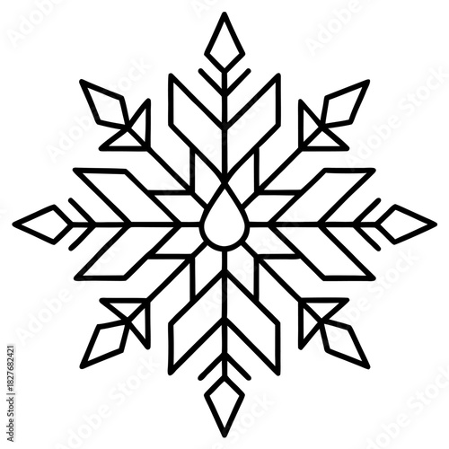 Elegant geometric snowflake design perfect for winter holiday season and christmas decoration projects