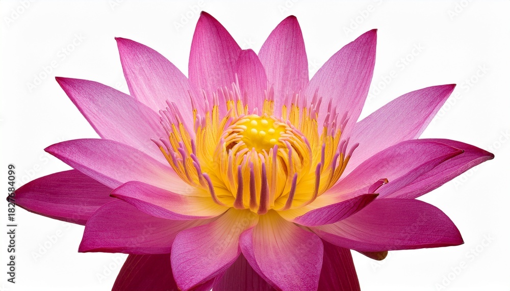 Obraz premium Pink Lotus Flower Bloom Isolated on White Background